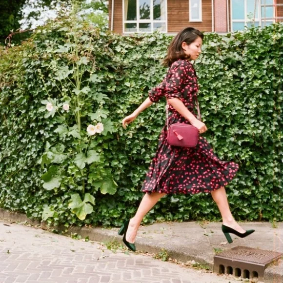 J. Crew Cherry 🍒 Pleated Midi Skirt - Picture 2 of 4